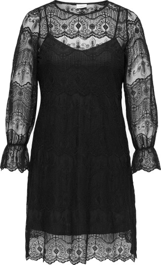 Only Carmakoma Midikjole Carzenna L/s Lace O neck Svart