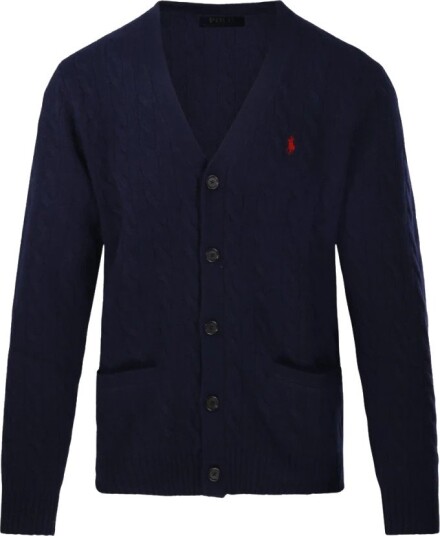 Polo Ralph Lauren Cable Knit Wool Cashmere Cardigan Navy S