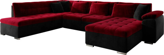 4 seters Hjørnesovesofa Rød|Svart 4 seters Hjørnesovesofa Rød|Svart