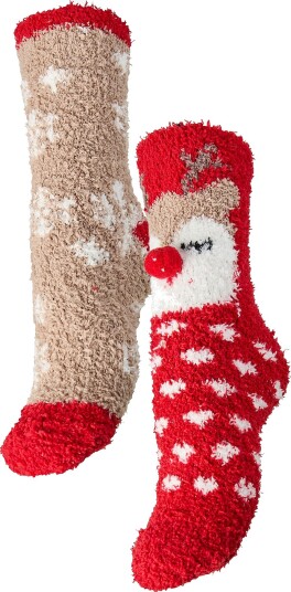 pieces - Sokker Pcjoy Fluffy Socks 2-Pack Bc Mxm - Rød