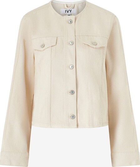 IVY Copenhagen   Denim jakke Ivy Jazz Short Jacket Wash Ecru   Beige