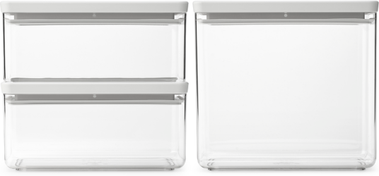 Brabantia TASTY+ stablebar boks 3 deler 2x1,5 L+3,5 L Lysegrå