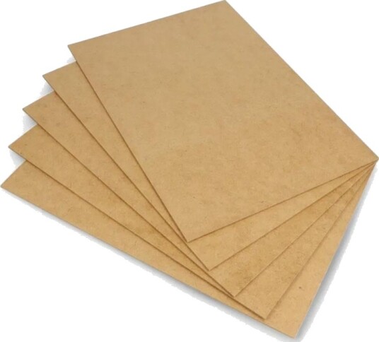 Ubehandlet trefiberplate 2 mm 210×297 mm – 5 stk