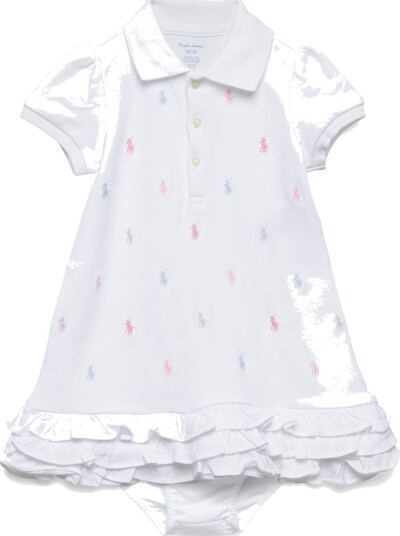 Ralph Lauren Baby Interlock Schiffli Dr Knt White 70 74