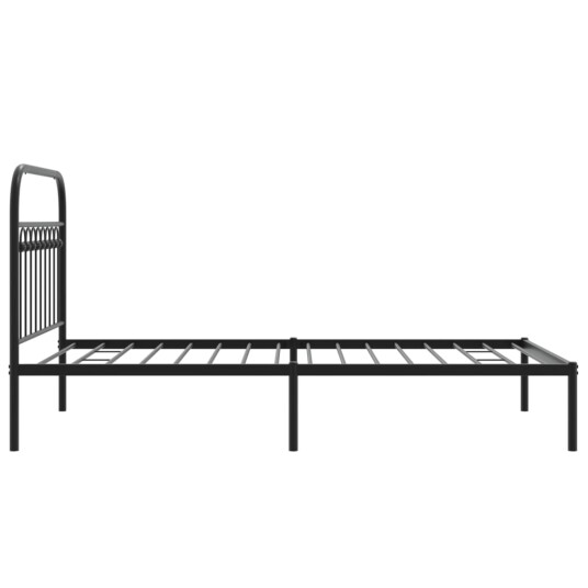 Sengeramme i metall med hodegavl svart 100x200 cm 8721102644849