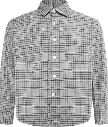 GAP Relaxed Long-Sleeved Oxford Shirt From The Gap Collection - GREY PLAID - 164/176