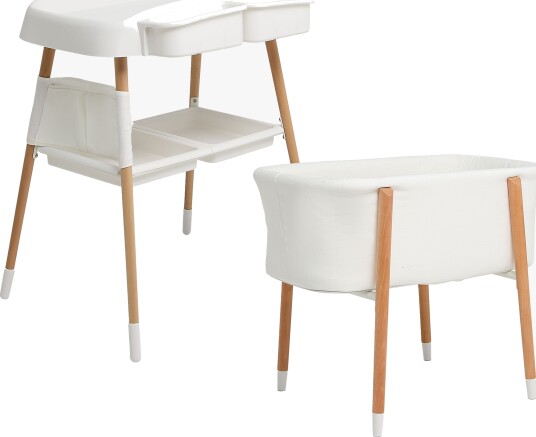 Beemoo CARE Nordic Sprinkelseng & Stellebord White/Wood Beemoo CARE Nordic Sprinkelseng & Stellebord White/Wood