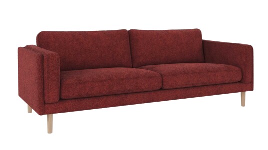 Rowico Home Braden 3 seters sofa Rød Anna 8 Hvitpigmentert eikben