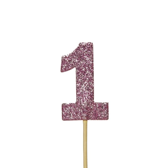 Cupcakedekorasjoner 1tall Rosa Pk/12 