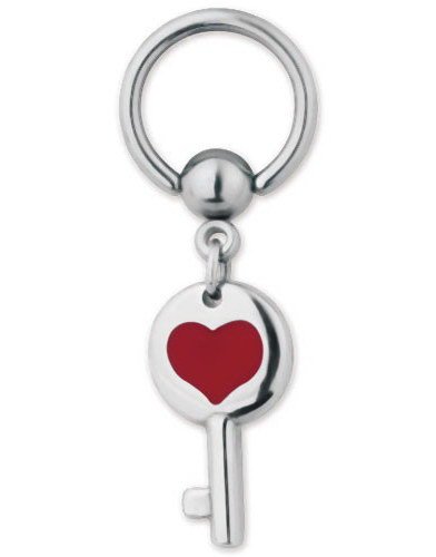 Steel Love Key BCR Piercing Strl 1.6 x 10 mm