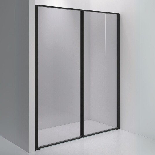 INR Iconic Nordic Rooms Dusjvegg Edge 3 Måltilpasset / Matt Svart Grått Glass INR Iconic Nordic Rooms Dusjvegg Edge 3 Måltilpasset / Matt Svart Grått Glass