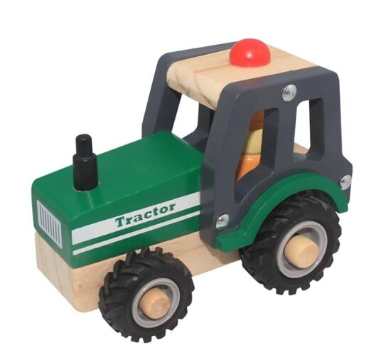 Magni Wooden tractor with rubber wheels 3895