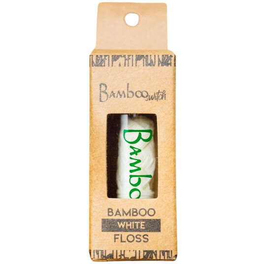 Sustainable Dental Floss Bamboo Switch Glass Dispenser 30 mtr
