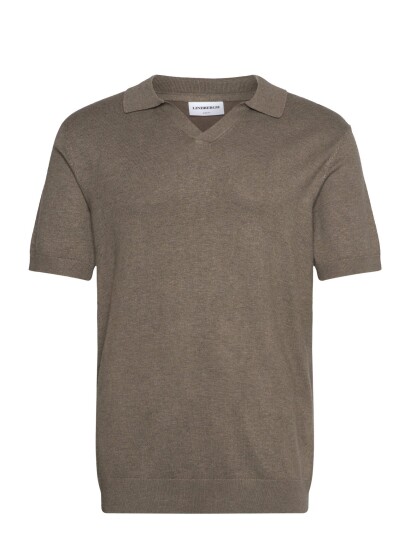Lindbergh Ecovero S/S V Neck Polo   Beige   XL