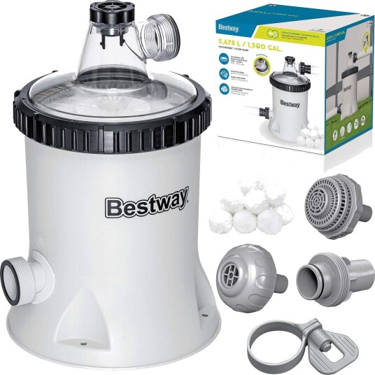 Bassengfilterpumpe 5678 l/t + Bestway 58870 filterkuler Bassengfilterpumpe 5678 l/t + Bestway 58870 filterkuler