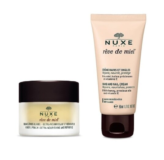 Nuxe Rêve de Miel Honey Lip Balm 15 ml + Nuxe Rêve de Miel Hand and Nail Cream 50 ml