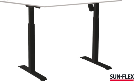Sun-Flex Easydesk Adapt L, Traffic Black, Hvit Laminat, 120×80 Cm