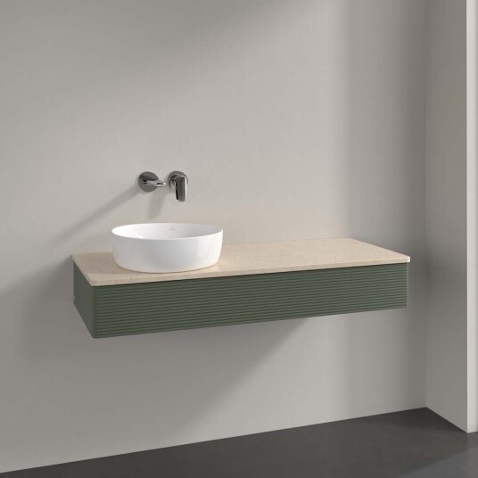 Villeroy & Boch  Antao Servantskap med 1 skuff 120x50x19 cm m/lys Grønn Matt/Crème
