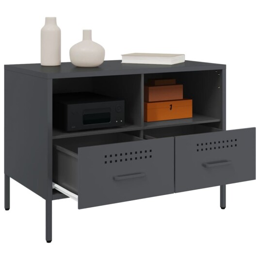 TV-benk antrasitt 68x39x43,5 cm kaldvalset stål 843046