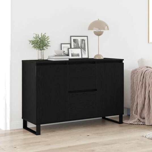 Sideboard Svart Eik 104x35x70 cm Ingeniørtre Sideboard Svart Eik 104x35x70 cm Ingeniørtre