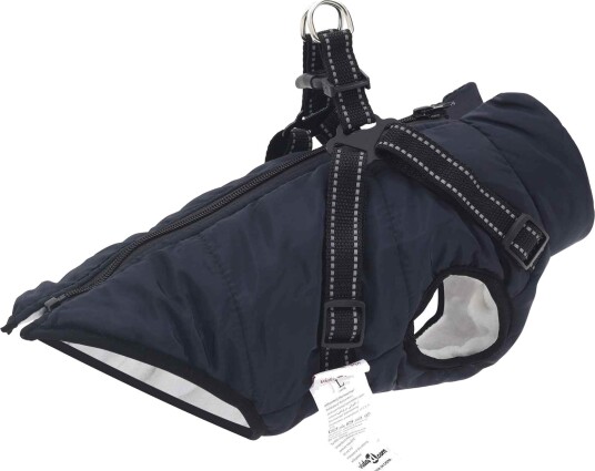 Vidaxl Hund Frakk Marineblå L40 Fleece Og Polyester
