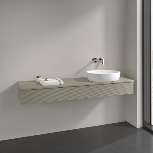 Villeroy & Boch Antao Servantskap med 2 skuffer 160x50x19 cm u/lys Steingrå Matt Villeroy & Boch Antao Servantskap med 2 skuffer 160x50x19 cm u/lys Steingrå Matt