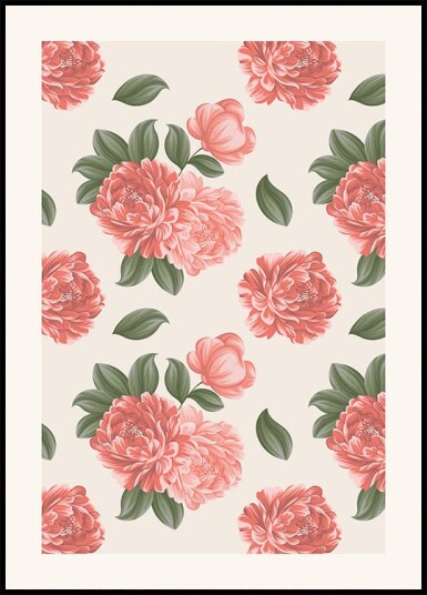 Peony Flowers Plakat Plakat / 100x150cm