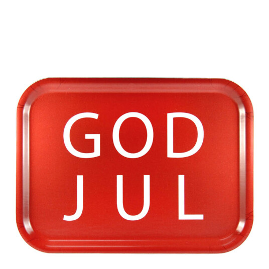 Mellow Design Serveringsbrett God Jul 27x20 cm rød/hvit Mellow Design Serveringsbrett God Jul 27x20 cm rød/hvit
