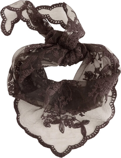 Lindex Scarf With Lace   Brown   ONE SIZE