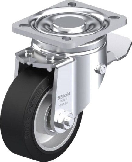 Blickle 629204 Lh-Alev 100K-1-St Styrehjul Med Brems, Hjuldiameter 100 Mm, Bæreevne Maks. 200 Kg (1 Stk)