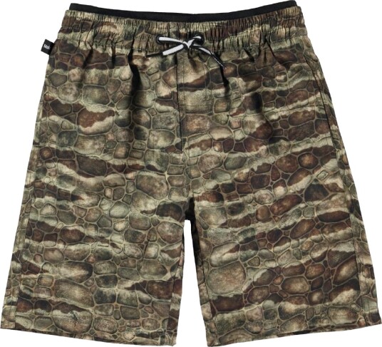 Molo Badshorts   UV50+   Neal   Dino Tekstur   Molo   3 4 år 98 104   Shorts   Grønn