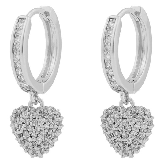 Snö Of Sweden Stina Heart Ring Pendant Earring Silver/Clear