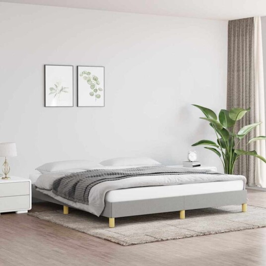  Sengeramme uten madrass lysegrå 180x200cm Super King stoff