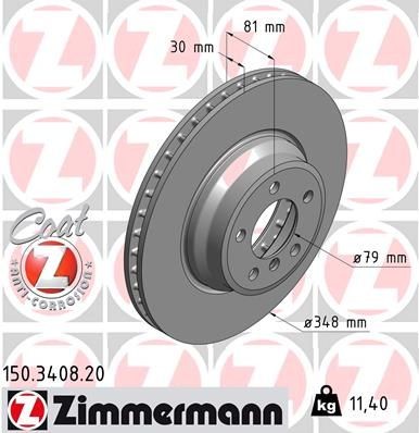 Bremseskive ZIMMERMANN 150.3408.20