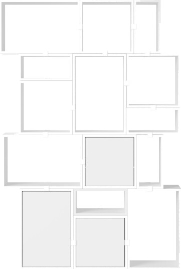 Stacked Configuration 2 Bokhylle Hvit