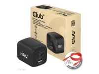 Club 3D CAC-1913 - Strømadapter - GaN technology, triple port - 65 watt - 5 A - PD 3.0, PD/PPS - 3 utgangskontakter (USB-type A, 2 x USB-C) - på kabel: USB, USB-C - Europa