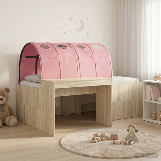  Seng med Tunnel 4 pcs Artisian Eik og Rosa Konstruert tre