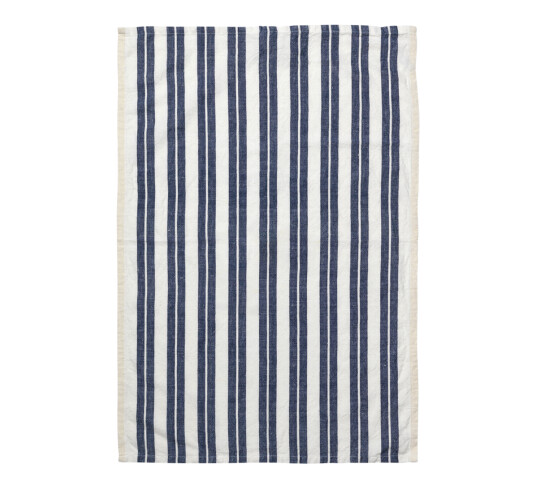 Ferm Living Hale kjøkkenhåndkle offwhite og blått