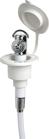 Osculati Trykknappdusj i Hvit Utførelse PVC-slange 2.5m Planmontering