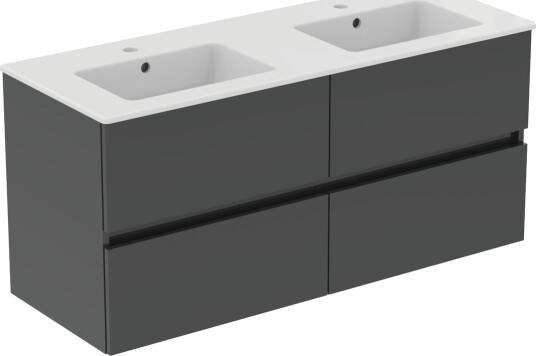 IDEAL STANDARD EUROVIT 2.0/ULYSSE BADEROMSMØBEL 1215X455 M/DOBBELSERVANT MID GREY