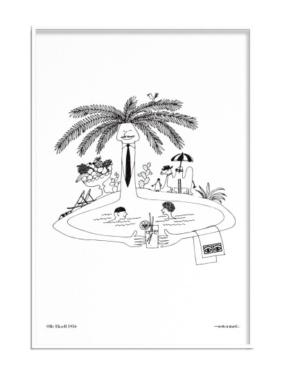 Olle Eksell Ögon  - 1956 - Pool Party - Multi/patterned - 50X70CM