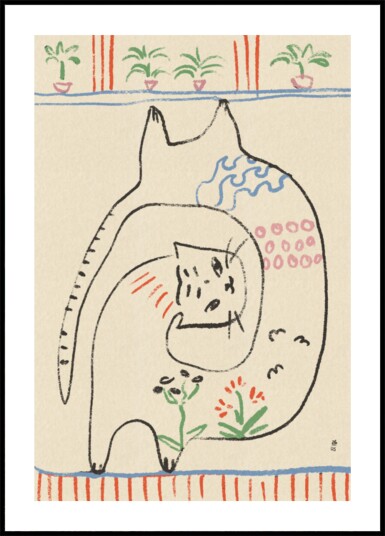 Playful Cats Illustration Plakat / 50x70