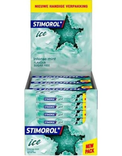 27 stk Stimorol Ice Intens Mint Sukkerfri Tyggegummi med Minsmak 16,8 g Hel Eske