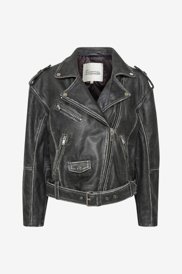 My Essential Wardrobe Skinn jakke mwGilo Leather Jacket Grå