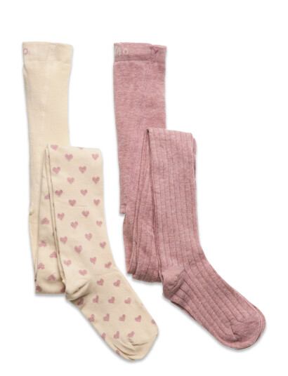 Minymo Stockings W. Pattern (2-Pack) - Multi/patterned - 56\62
