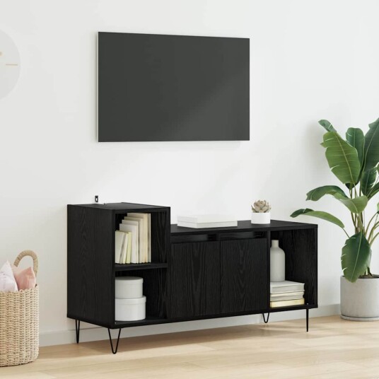 TV skap Svart Eik 100 x 35 x 55 cm Konstruert tre