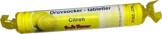 Fruit Power druesukker tabletter sitron 40 g Fruit Power druesukker tabletter sitron 40 g