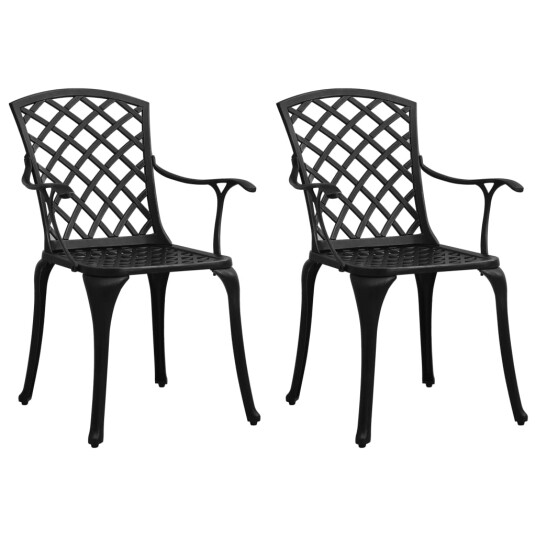 vidaXL Hagestoler 2 stk støpt aluminium svart vidaXL Hagestoler 2 stk støpt aluminium svart