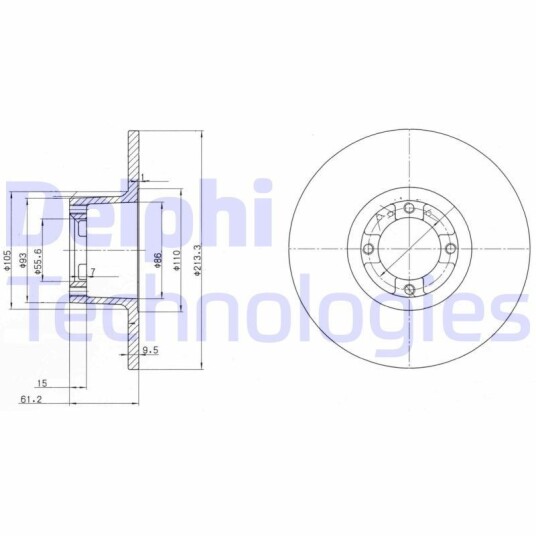 Bremseskive DELPHI BG2081