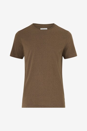 Lindbergh T shirt Mouliné O neck Tee S/S Brun